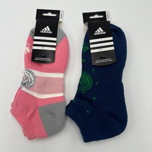 Adidas Vancouver Canucks Womens 2 Pack No Show Socks Pink Navy Graphic OSFA NEW